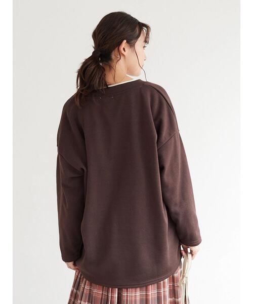 CRAFT STANDARD BOUTIQUE（クラフトスタンダードブティック）の「裏起毛Vネックビックプルオーバー　＊（スウェット・レディース・ダークブラウン/ブラック/ベージュ/カーキ・L/M）」の22枚目の写真