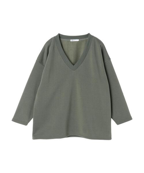CRAFT STANDARD BOUTIQUE（クラフトスタンダードブティック）の「裏起毛Vネックビックプルオーバー　＊（スウェット・レディース・ダークブラウン/ブラック/ベージュ/カーキ・L/M）」の13枚目の写真