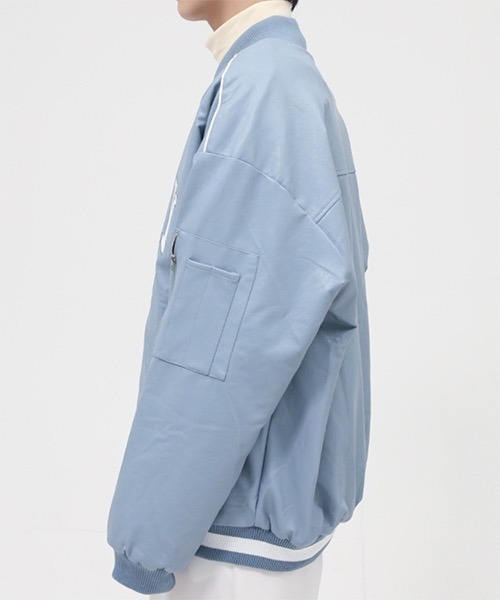 WESTBOY(ウエストボーイ)の「PU Leather Teddy Jacket WO21W5HOT09 【WB ORIGINALS】(その他アウター・メンズ・ブラック/ブルー・L/M/XL)」の3枚目の写真