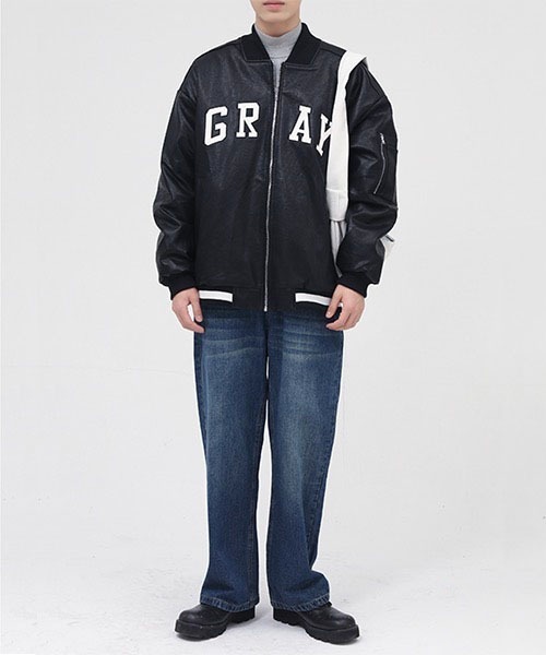 WESTBOY(ウエストボーイ)の「PU Leather Teddy Jacket WO21W5HOT09 【WB ORIGINALS】(その他アウター・メンズ・ブラック/ブルー・L/M/XL)」の8枚目の写真