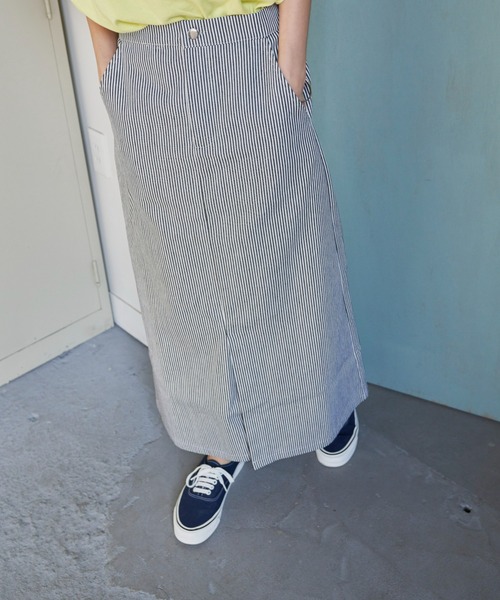 Auntie Rosa Holiday（アンティローザホリデー）の「フロントスリットロングスカート（スカート・レディース・ストライプ/アイボリー/オレンジ・FREE）」の13枚目の写真