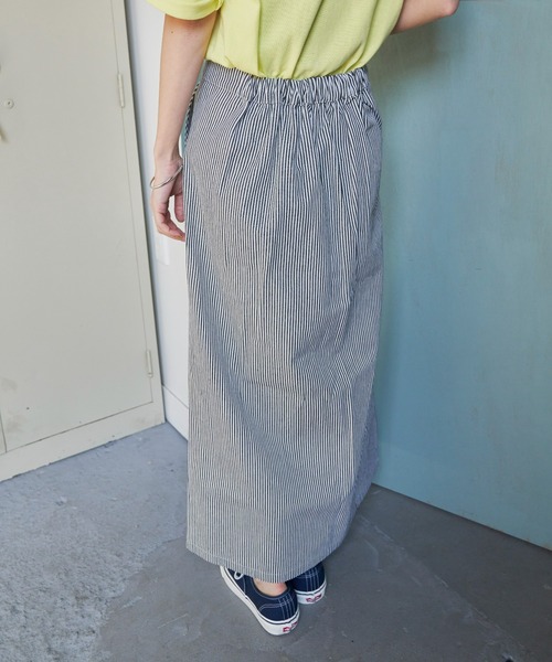 Auntie Rosa Holiday（アンティローザホリデー）の「フロントスリットロングスカート（スカート・レディース・ストライプ/アイボリー/オレンジ・FREE）」の18枚目の写真