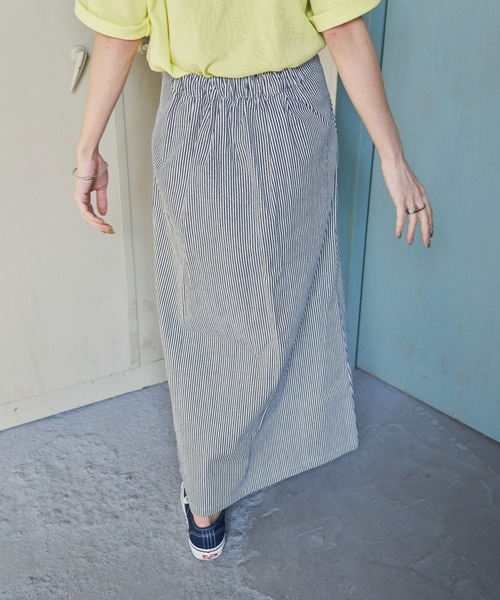 Auntie Rosa Holiday（アンティローザホリデー）の「フロントスリットロングスカート（スカート・レディース・ストライプ/アイボリー/オレンジ・FREE）」の17枚目の写真