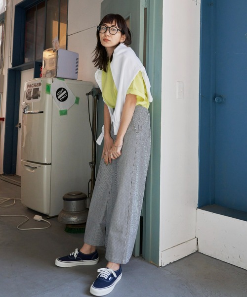 Auntie Rosa Holiday（アンティローザホリデー）の「フロントスリットロングスカート（スカート・レディース・ストライプ/アイボリー/オレンジ・FREE）」の10枚目の写真