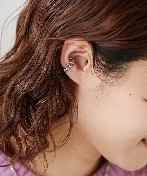 CIAOPANIC TYPY（チャオパニックティピー）の「lilボールデザインイヤカフセット（イヤーカフ・レディース・ホワイト/シルバー/ゴールド・ONE SIZE）」の3枚目の写真