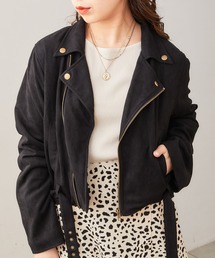 ショート丈デザインライダースジャケット