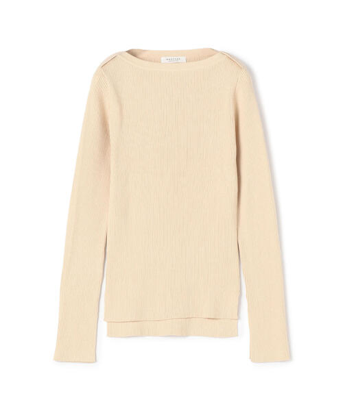 TOMORROWLAND (トゥモローランド)の「コットンリブ ボートネックプルオーバー(ニット/セーター・レディース・ライトベージュ/ブルー系その他4/ピンク/ホワイト・S)」の3枚目の写真