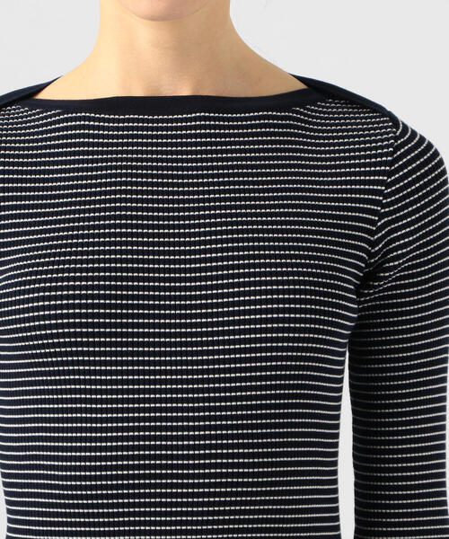 TOMORROWLAND (トゥモローランド)の「コットンリブ ボートネックプルオーバー(ニット/セーター・レディース・ライトベージュ/ブルー系その他4/ピンク/ホワイト・S)」の12枚目の写真