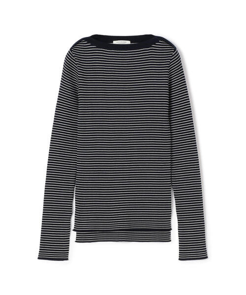 TOMORROWLAND (トゥモローランド)の「コットンリブ ボートネックプルオーバー(ニット/セーター・レディース・ライトベージュ/ブルー系その他4/ピンク/ホワイト・S)」の18枚目の写真