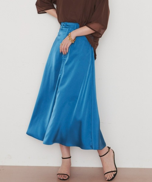 Aunt Marie's（アントマリーズ）の「サテンマーメイドマキシスカート（スカート・レディース・ブラック/ピンク/ブルー/グリーン・FREE）」の3枚目の写真