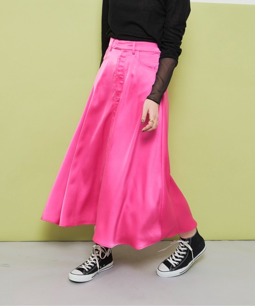 Aunt Marie's（アントマリーズ）の「サテンマーメイドマキシスカート（スカート・レディース・ブラック/ピンク/ブルー/グリーン・FREE）」の12枚目の写真