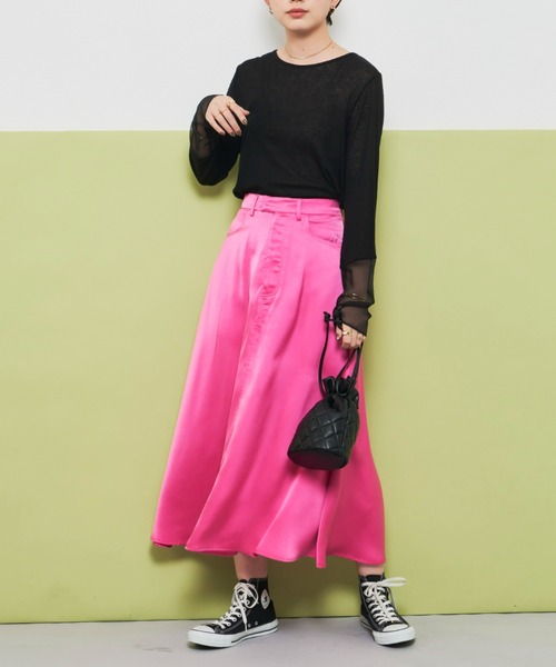 Aunt Marie's（アントマリーズ）の「サテンマーメイドマキシスカート（スカート・レディース・ブラック/ピンク/ブルー/グリーン・FREE）」の8枚目の写真