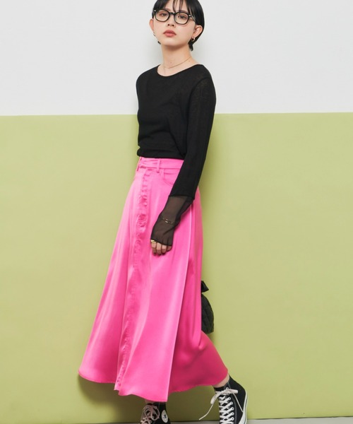 Aunt Marie's（アントマリーズ）の「サテンマーメイドマキシスカート（スカート・レディース・ブラック/ピンク/ブルー/グリーン・FREE）」の10枚目の写真