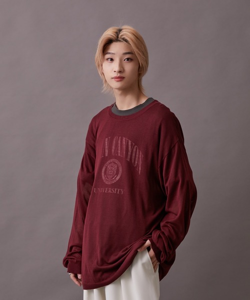 re_k by JUNRED(レクバイジュンレッド)の「【 re_k by JUNRED 】ドレープルーズシアーニットプルオーバー(ニット/セーター・メンズ・ブラック/マスタード/ワイン・S/M/L)」の1枚目の写真
