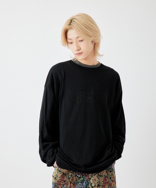 re_k by JUNRED(レクバイジュンレッド)の「【 re_k by JUNRED 】ドレープルーズシアーニットプルオーバー(ニット/セーター・メンズ・ブラック/マスタード/ワイン・S/M/L)」の9枚目の写真