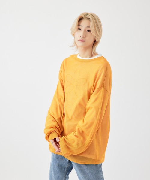re_k by JUNRED(レクバイジュンレッド)の「【 re_k by JUNRED 】ドレープルーズシアーニットプルオーバー(ニット/セーター・メンズ・ブラック/マスタード/ワイン・S/M/L)」の16枚目の写真