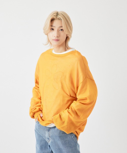 re_k by JUNRED(レクバイジュンレッド)の「【 re_k by JUNRED 】ドレープルーズシアーニットプルオーバー(ニット/セーター・メンズ・ブラック/マスタード/ワイン・S/M/L)」の18枚目の写真
