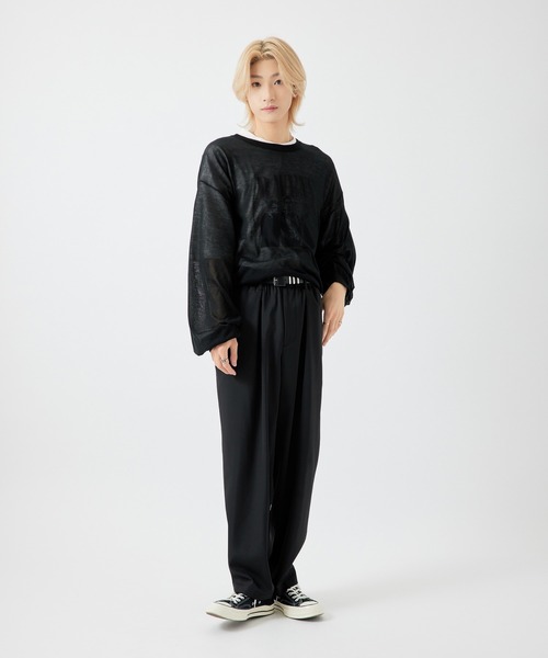 re_k by JUNRED(レクバイジュンレッド)の「【 re_k by JUNRED 】ドレープルーズシアーニットプルオーバー(ニット/セーター・メンズ・ブラック/マスタード/ワイン・S/M/L)」の21枚目の写真