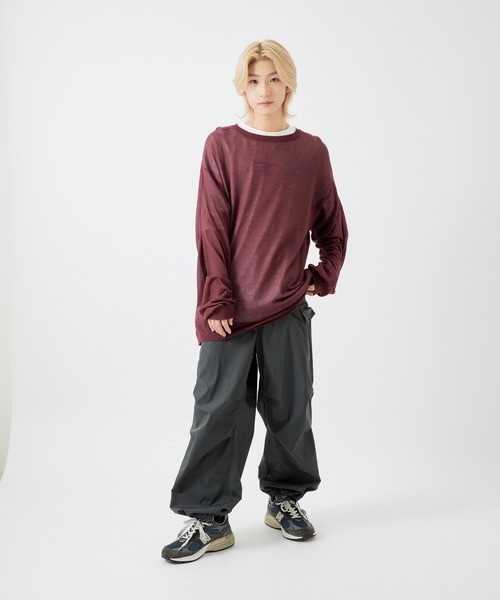 re_k by JUNRED(レクバイジュンレッド)の「【 re_k by JUNRED 】ドレープルーズシアーニットプルオーバー(ニット/セーター・メンズ・ブラック/マスタード/ワイン・S/M/L)」の22枚目の写真