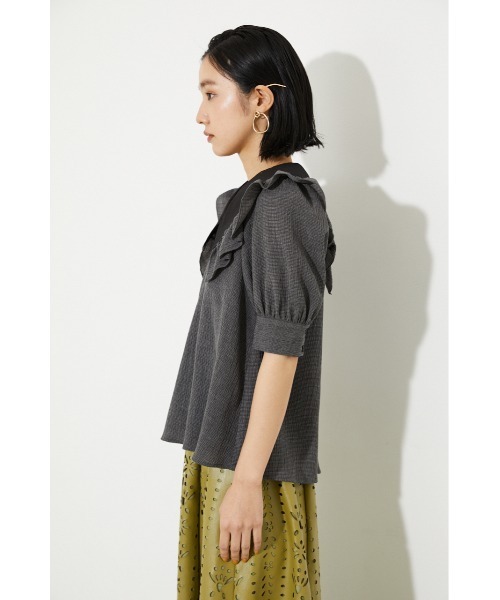 rienda(リエンダ)の「ビッグカラーVネックブラウス(シャツ/ブラウス・レディース・ホワイト/ブラック/グレー・FREE)」の13枚目の写真