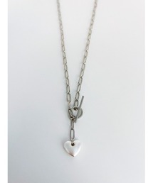 mou | マットカラーハートトップチェーンネックレス(ネックレス)
