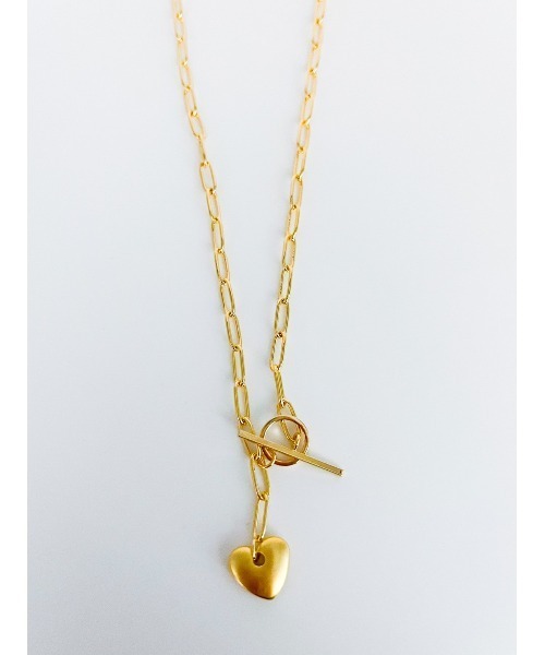 mou（モウ）の「マットカラーハートトップチェーンネックレス（ネックレス・レディース・シルバー/ゴールド・FREE）」の2枚目の写真