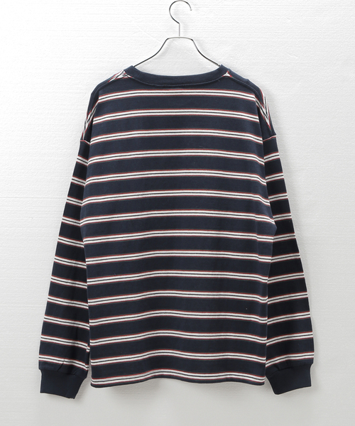 VISION STREET WEAR（ヴィジョンストリートウェア）の「【VISION / ビジョン】別注 MLT BORDER ロングスリーブT（Tシャツ/カットソー・メンズ・ネイビー/ブラック系その他・MEDIUM/LARGE）」の3枚目の写真
