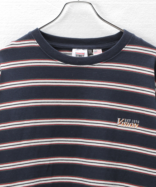 VISION STREET WEAR（ヴィジョンストリートウェア）の「【VISION / ビジョン】別注 MLT BORDER ロングスリーブT（Tシャツ/カットソー・メンズ・ネイビー/ブラック系その他・MEDIUM/LARGE）」の4枚目の写真