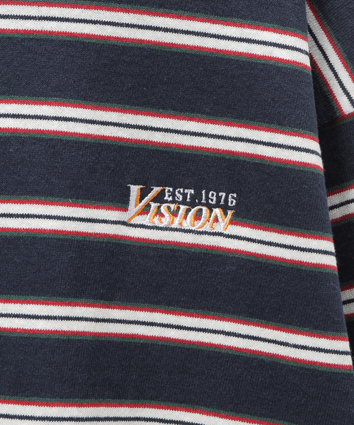 VISION STREET WEAR（ヴィジョンストリートウェア）の「【VISION / ビジョン】別注 MLT BORDER ロングスリーブT（Tシャツ/カットソー・メンズ・ネイビー/ブラック系その他・MEDIUM/LARGE）」の8枚目の写真