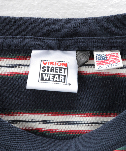 VISION STREET WEAR（ヴィジョンストリートウェア）の「【VISION / ビジョン】別注 MLT BORDER ロングスリーブT（Tシャツ/カットソー・メンズ・ネイビー/ブラック系その他・MEDIUM/LARGE）」の11枚目の写真