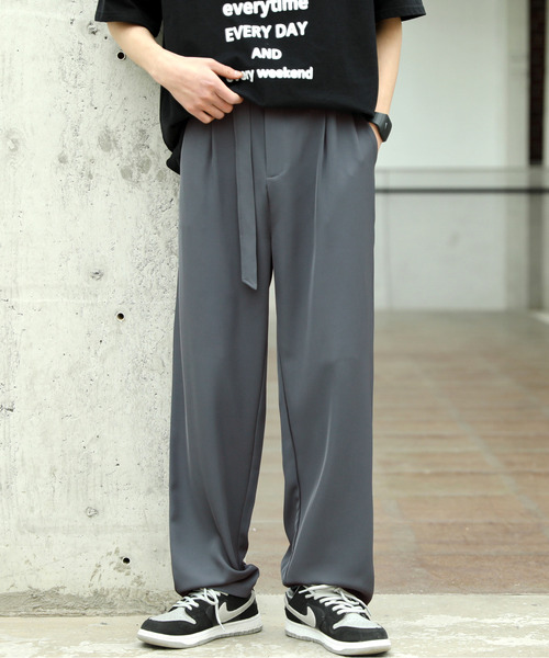 neos（ネオス）の「【neos -addictive design-】ルーズシルエット ウエストベルト付 テーパード スラックス パンツ（スラックス・メンズ・ブラック/ベージュ/ブルー/スモークグレー・MEDIUM/LARGE）」の14枚目の写真