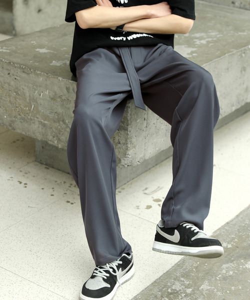 neos（ネオス）の「【neos -addictive design-】ルーズシルエット ウエストベルト付 テーパード スラックス パンツ（スラックス・メンズ・ブラック/ベージュ/ブルー/スモークグレー・MEDIUM/LARGE）」の15枚目の写真