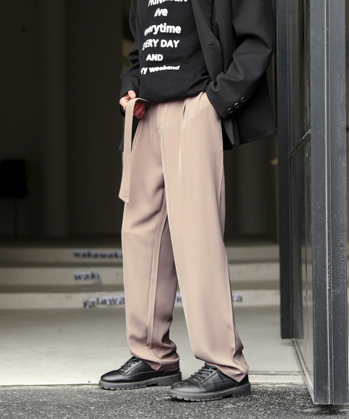 neos（ネオス）の「【neos -addictive design-】ルーズシルエット ウエストベルト付 テーパード スラックス パンツ（スラックス・メンズ・ブラック/ベージュ/ブルー/スモークグレー・MEDIUM/LARGE）」の22枚目の写真