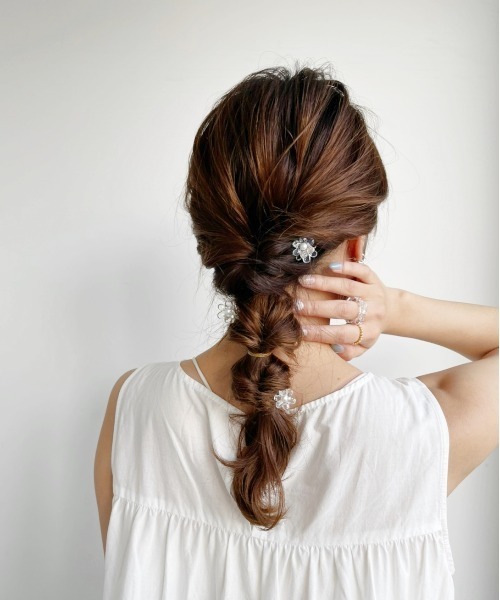 Heather（ヘザー）の「フラワーミニバンスクリップ　275606（バレッタ/ヘアクリップ・レディース・ブラック/ブラウン/クリア・ONE SIZE）」の4枚目の写真