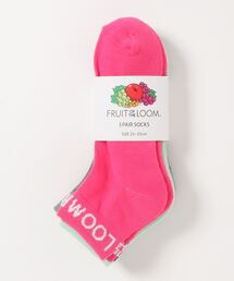 FRUIT OF THE LOOM（フルーツオブザルーム）の「FRUIT OF THE LOOM/フルーツオブザルーム　レディースソックス トップロゴ A　3Pセット（ソックス/靴下）」