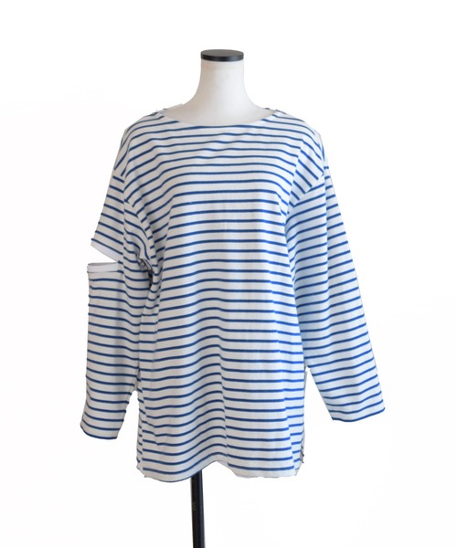 Marient(マリエント)の「ボーダースリットロンTEE(Tシャツ/カットソー・レディース・ブラック/オレンジ/ブルー/グリーン・FREE)」の22枚目の写真