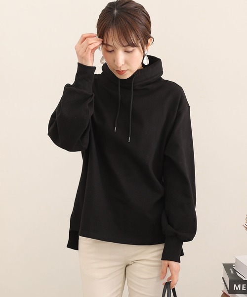 ElegChic(エレグシック)の「コットンスムースハイネックプルオーバー(パーカー・レディース・杢グレー/ブラック・4L/XL/M)」の3枚目の写真