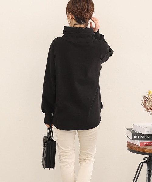 ElegChic(エレグシック)の「コットンスムースハイネックプルオーバー(パーカー・レディース・杢グレー/ブラック・4L/XL/M)」の5枚目の写真