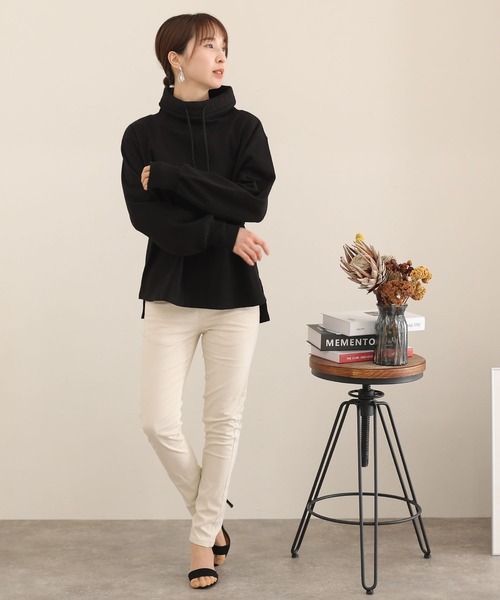 ElegChic(エレグシック)の「コットンスムースハイネックプルオーバー(パーカー・レディース・杢グレー/ブラック・4L/XL/M)」の6枚目の写真