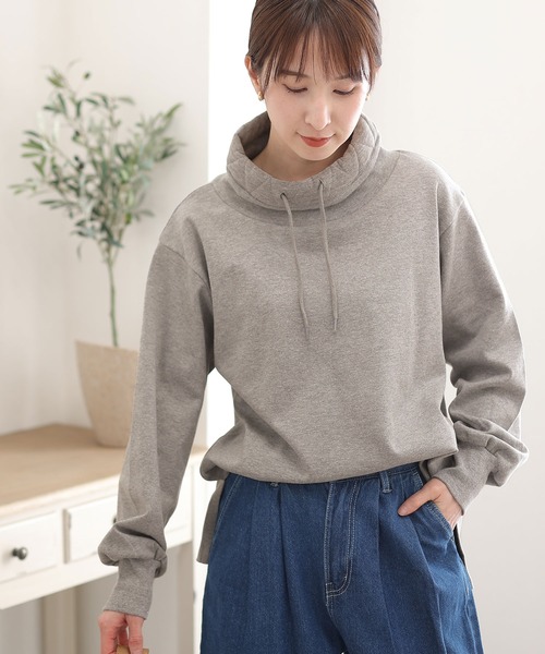 ElegChic(エレグシック)の「コットンスムースハイネックプルオーバー(パーカー・レディース・杢グレー/ブラック・4L/XL/M)」の7枚目の写真