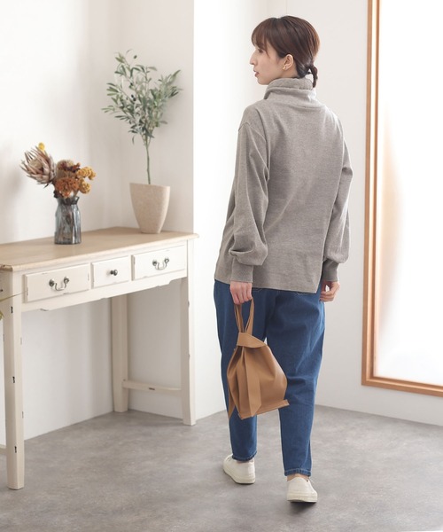 ElegChic(エレグシック)の「コットンスムースハイネックプルオーバー(パーカー・レディース・杢グレー/ブラック・4L/XL/M)」の9枚目の写真