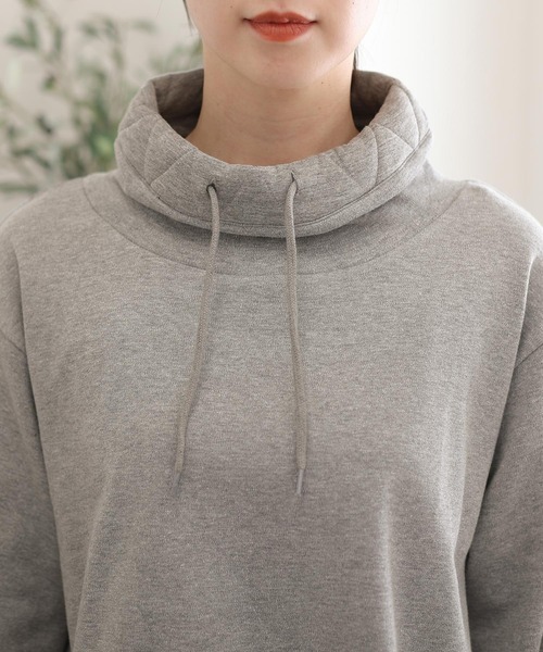 ElegChic(エレグシック)の「コットンスムースハイネックプルオーバー(パーカー・レディース・杢グレー/ブラック・4L/XL/M)」の11枚目の写真