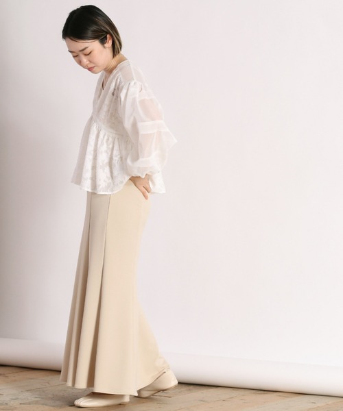 cepo（セポ）の「シアージャガード フレアブラウス（シャツ/ブラウス・レディース・ブラック/ベージュ/オフホワイト・M）」の6枚目の写真