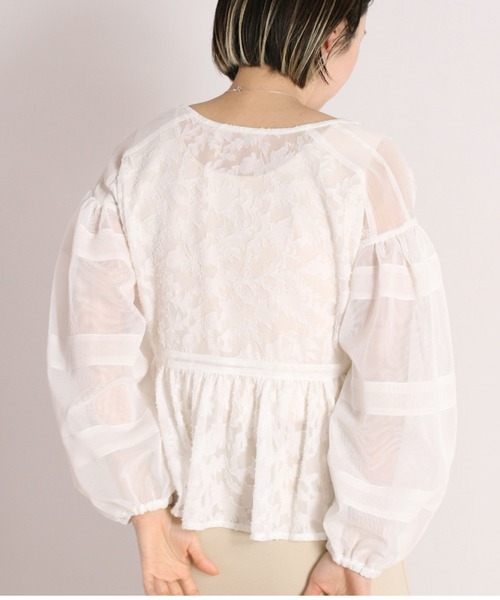 cepo（セポ）の「シアージャガード フレアブラウス（シャツ/ブラウス・レディース・ブラック/ベージュ/オフホワイト・M）」の16枚目の写真