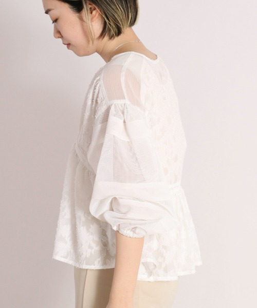 cepo（セポ）の「シアージャガード フレアブラウス（シャツ/ブラウス・レディース・ブラック/ベージュ/オフホワイト・M）」の19枚目の写真