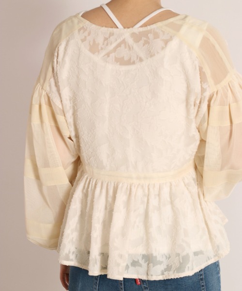 cepo（セポ）の「シアージャガード フレアブラウス（シャツ/ブラウス・レディース・ブラック/ベージュ/オフホワイト・M）」の18枚目の写真