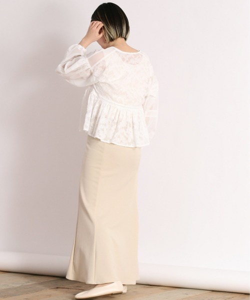 cepo（セポ）の「シアージャガード フレアブラウス（シャツ/ブラウス・レディース・ブラック/ベージュ/オフホワイト・M）」の4枚目の写真