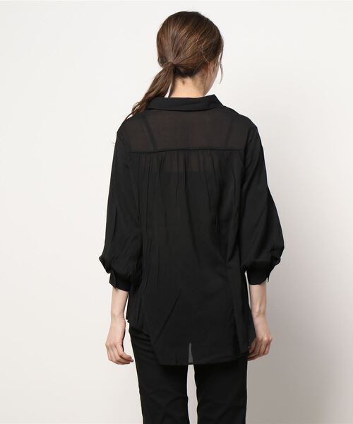 one way(ワンウェイ)の「ボリューム袖シアーシャツ(シャツ/ブラウス・レディース・ホワイト/ライトブルー/ブラック/ベージュ・FREE)」の12枚目の写真