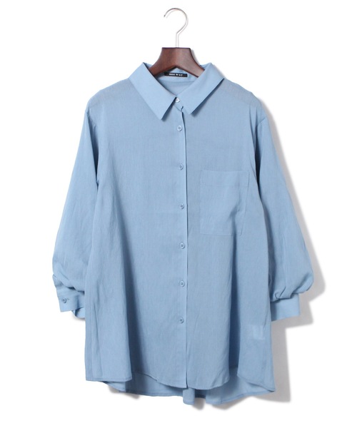 one way(ワンウェイ)の「ボリューム袖シアーシャツ(シャツ/ブラウス・レディース・ホワイト/ライトブルー/ブラック/ベージュ・FREE)」の4枚目の写真