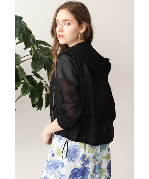 PINKY&DIANNE（ピンキーアンドダイアン）の「◆シアージップアップパーカー（パーカー・レディース・ブラック/ホワイト系その他・38）」の3枚目の写真